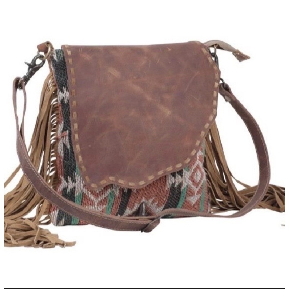 Myra Bag Willow Concealed Carry Purse Womens Brown Fringe Southwestern S-5293